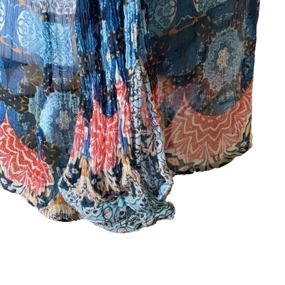 Lucky Brand Medallion Print Sheer Blouse - Picture 11 of 14